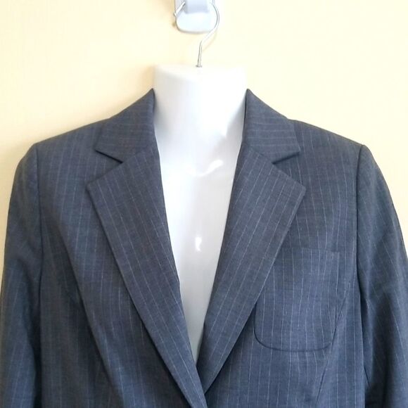 Banana Republic Gray Pinstripe Blazer Sz 2 - Picture 5 of 10
